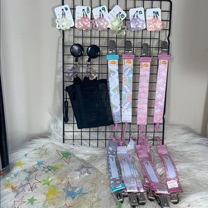 New Wallet bags binky cords star earrings rave kandi kid kidcore